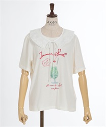 襟付クリームソーダ柄Tシャツ | outlet | axes femme online shop 襟付クリームソーダ柄Tシャツ | outlet | axes femme online shop