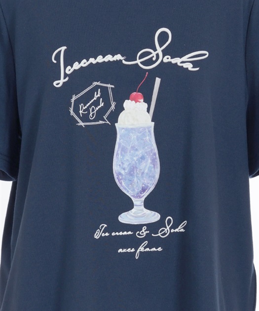 襟付クリームソーダ柄Tシャツ | axes femme | axes femme online shop