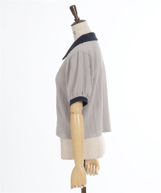 胸元刺繍ハーフジップポロプルオーバー | outlet | axes femme 胸元刺繍ハーフジップポロプルオーバー | outlet | axes femme