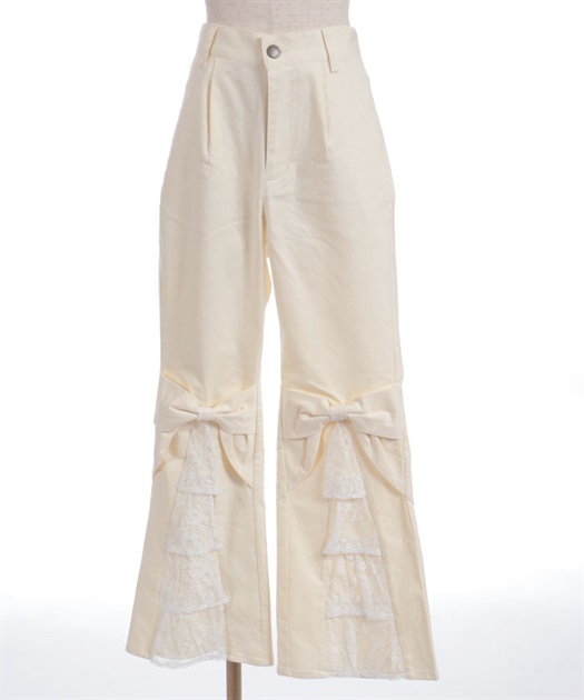 レースフリルデニムパンツ | POETIQUE | axes femme online shop