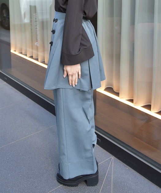 チャイナ釦付きレイヤードパンツ | レディース服・レディース チャイナ釦付きレイヤードパンツ | レディース服・レディース