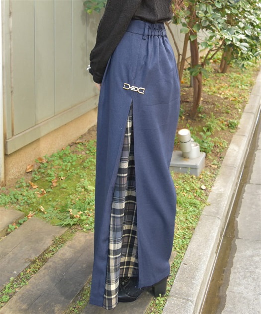 サイドチェックワイドパンツ | axes femme | axes femme online shop サイドチェックワイドパンツ | axes femme | axes femme online shop