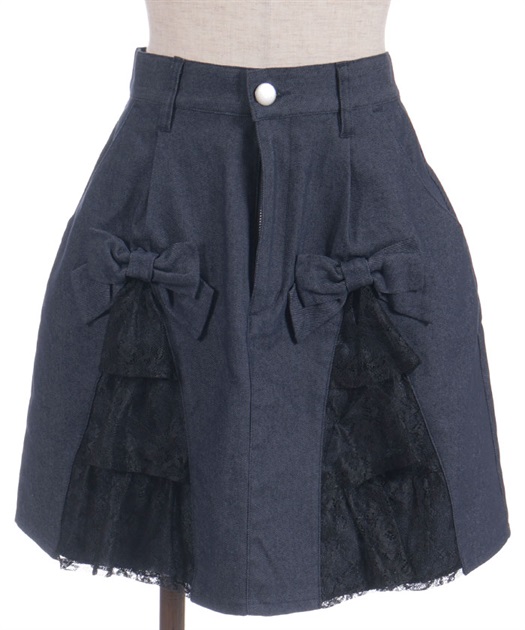 レースフリルデニムスカート | axes femme online shop