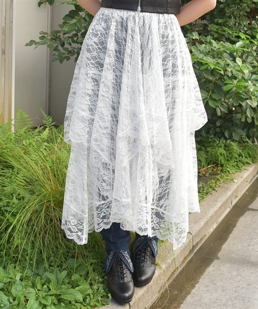 ペチ付イレヘムレーススカート | axes femme | axes femme