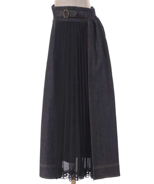 最新デザインの outlet | サイドプリーツ切替スカート | shop online femme axes スカート