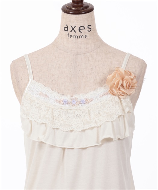 コサージュ付巻薔薇キャミ【期間限定価格】 | outlet | axes コサージュ付巻薔薇キャミ【期間限定価格】 | outlet | axes