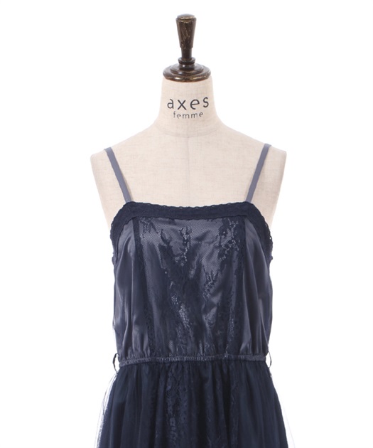 レース×チュールキャミワンピ | outlet | axes femme online shop レース×チュールキャミワンピ | outlet | axes femme online shop