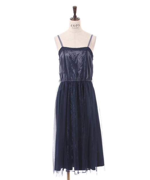 レース×チュールキャミワンピ | outlet | axes femme online shop レース×チュールキャミワンピ | outlet | axes femme online shop