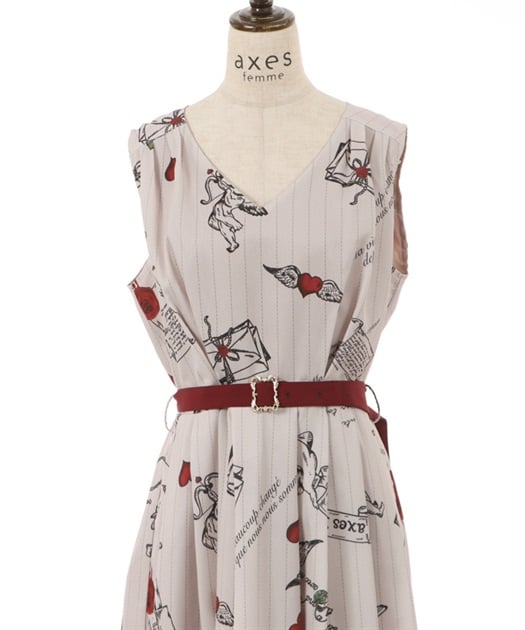 【おしゃれ】 axes | outlet | ハートキューピット柄ワンピース femme shop online ワンピース