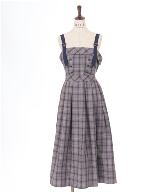バックリボンチェック柄ジャンパースカート | axes femme | axes バックリボンチェック柄ジャンパースカート | axes femme | axes