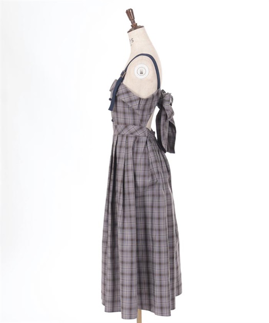 バックリボンチェック柄ジャンパースカート | axes femme | axes バックリボンチェック柄ジャンパースカート | axes femme | axes