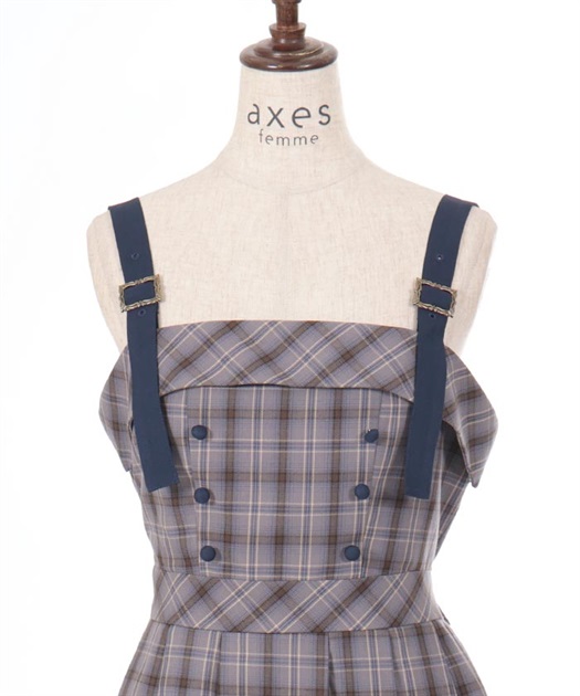 バックリボンチェック柄ジャンパースカート | outlet | axes バックリボンチェック柄ジャンパースカート | outlet | axes