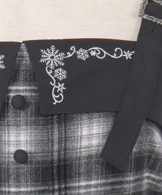 刺繍入り配色チェックジャンスカ | outlet | axes femme online shop