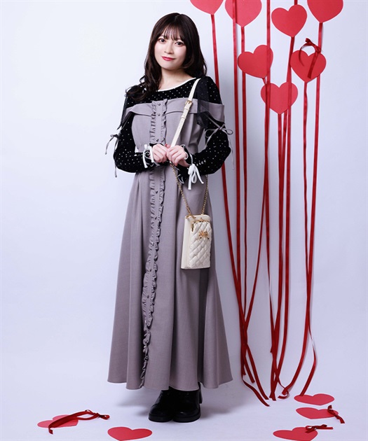 チュールリボン付ワンピース【予約】 | axes femme online shop