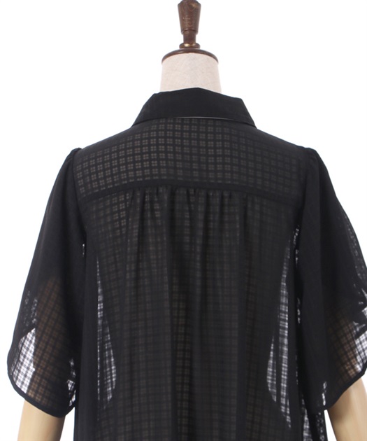 シアーチェックチュニックワンピース | outlet | axes femme シアーチェックチュニックワンピース | outlet | axes femme