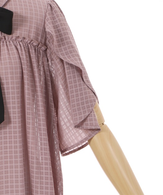 シアーチェックチュニックワンピース | outlet | axes femme シアーチェックチュニックワンピース | outlet | axes femme