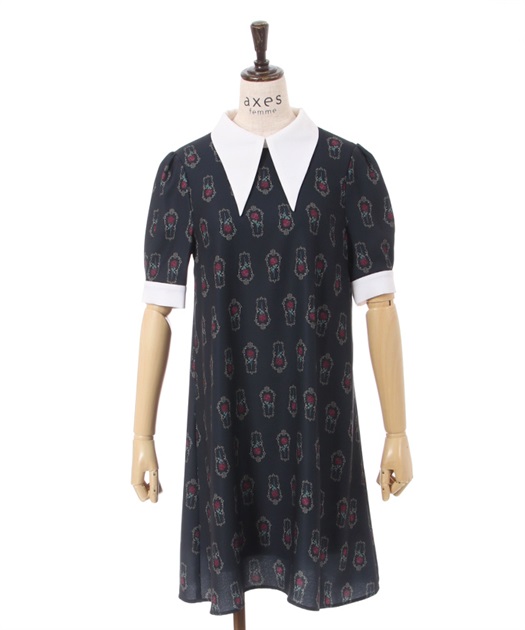 ローズセルクイユ柄サックワンピース | outlet | axes femme