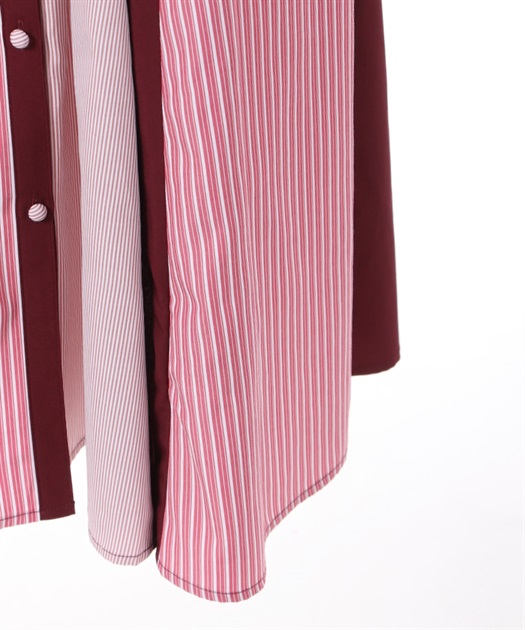 ストライプ切替配色シャツワンピース | outlet | axes femme