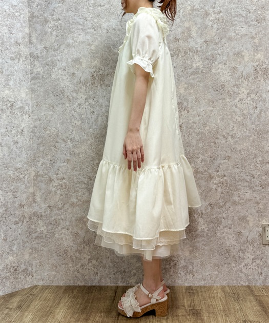 コットン風フリルAラインワンピース | 衣料 | axes femme コットン風フリルAラインワンピース | 衣料 | axes femme
