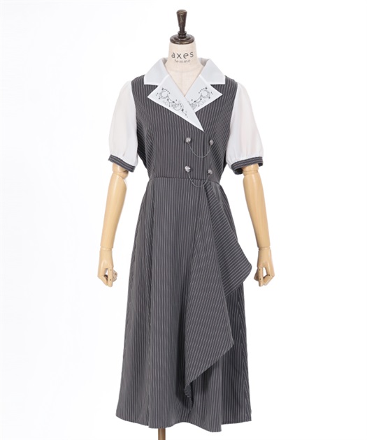 夜空刺繍襟ドッキングワンピース | レディース服・レディース 夜空刺繍襟ドッキングワンピース | レディース服・レディース