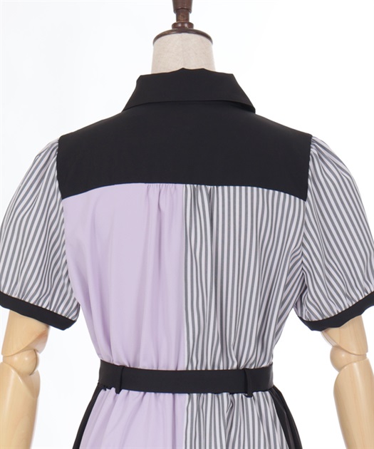 ストライプ切替シャツワンピース | axes femme | axes femme ストライプ切替シャツワンピース | axes femme | axes femme