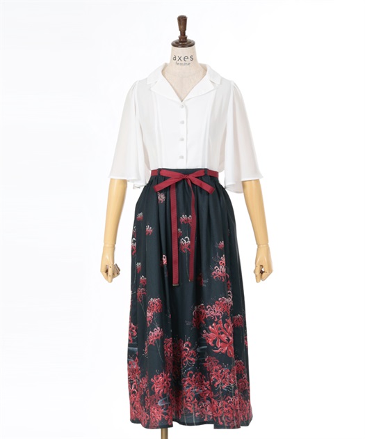 彼岸花柄ワンピース | axes femme | axes femme online shop 彼岸花柄ワンピース | axes femme | axes femme online shop