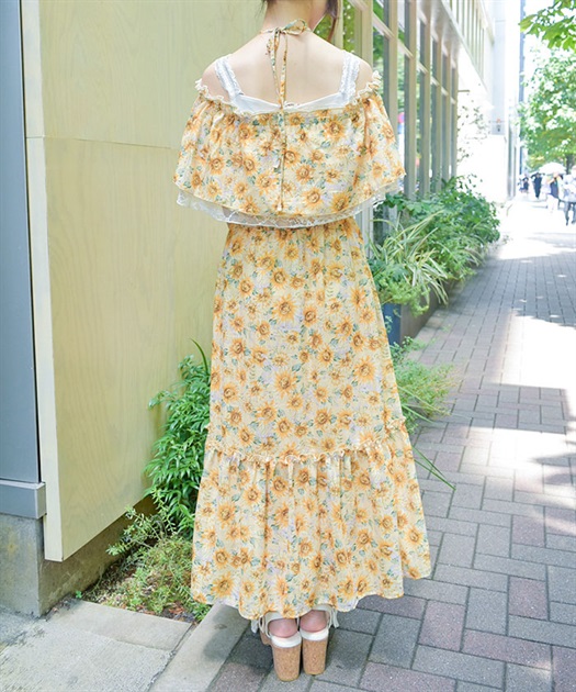 ひまわり柄サマードレス | outlet | axes femme online shop ひまわり柄サマードレス | outlet | axes femme online shop