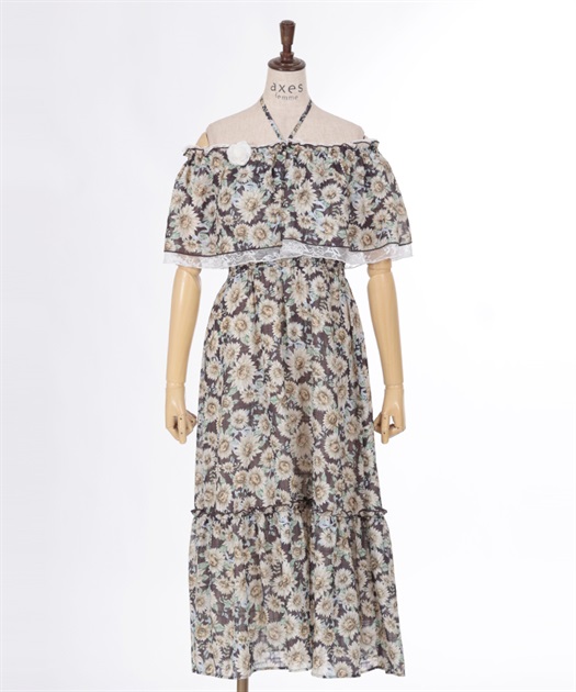 ひまわり柄サマードレス【期間限定価格】 | outlet | axes femme ひまわり柄サマードレス【期間限定価格】 | outlet | axes femme