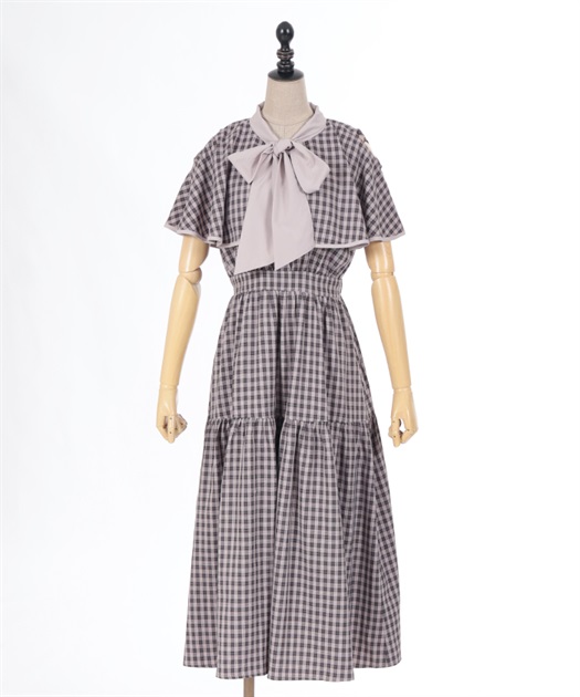 チェックケープデザインワンピース | レディース服・レディース チェックケープデザインワンピース | レディース服・レディース