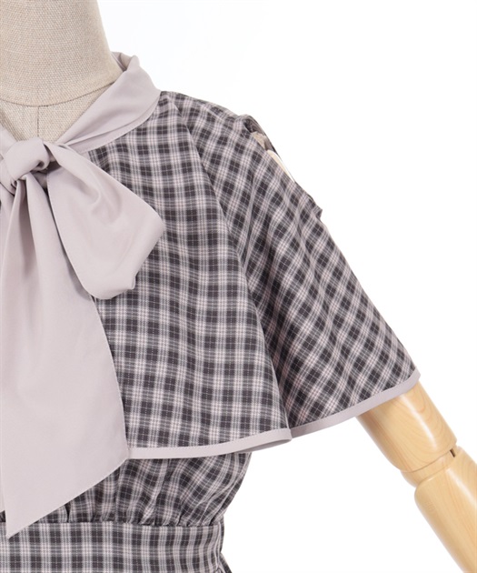 チェックケープデザインワンピース | レディース服・レディース チェックケープデザインワンピース | レディース服・レディース