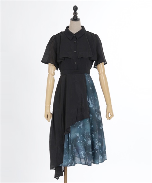 ダークマリンバイカラーワンピース | outlet | axes femme ダークマリンバイカラーワンピース | outlet | axes femme