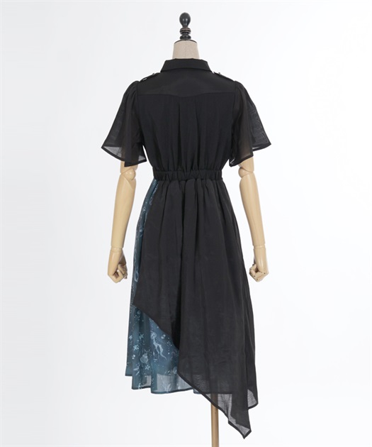 ダークマリンバイカラーワンピース | 衣料 | axes femme online shop ダークマリンバイカラーワンピース | 衣料 | axes femme online shop