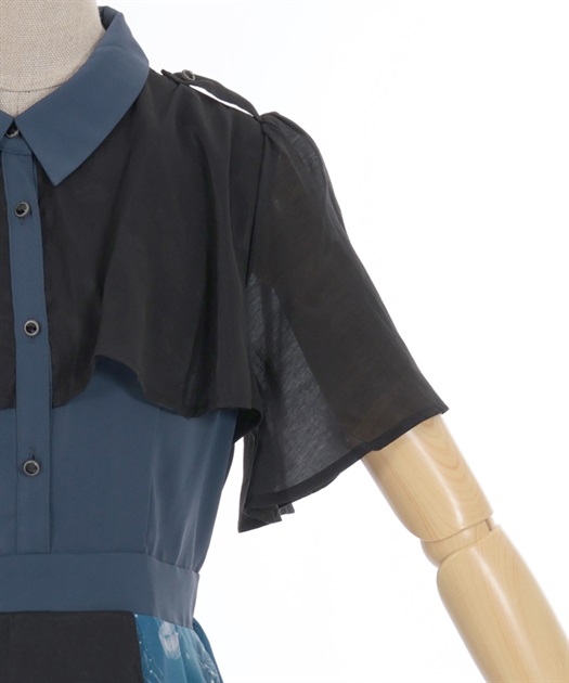 ダークマリンバイカラーワンピース | 衣料 | axes femme online shop ダークマリンバイカラーワンピース | 衣料 | axes femme online shop
