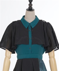 ダークマリンバイカラーワンピース | 衣料 | axes femme online shop ダークマリンバイカラーワンピース | 衣料 | axes femme online shop