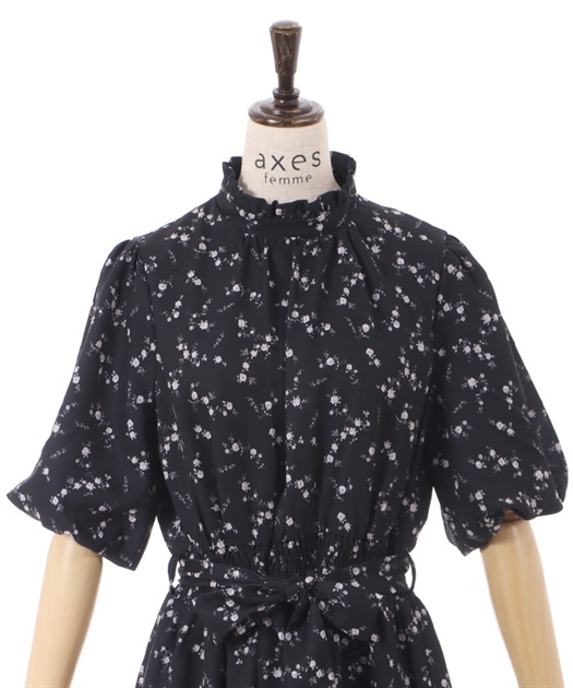 スタンド襟小花柄ワンピース | outlet | axes femme online shop スタンド襟小花柄ワンピース | outlet | axes femme online shop