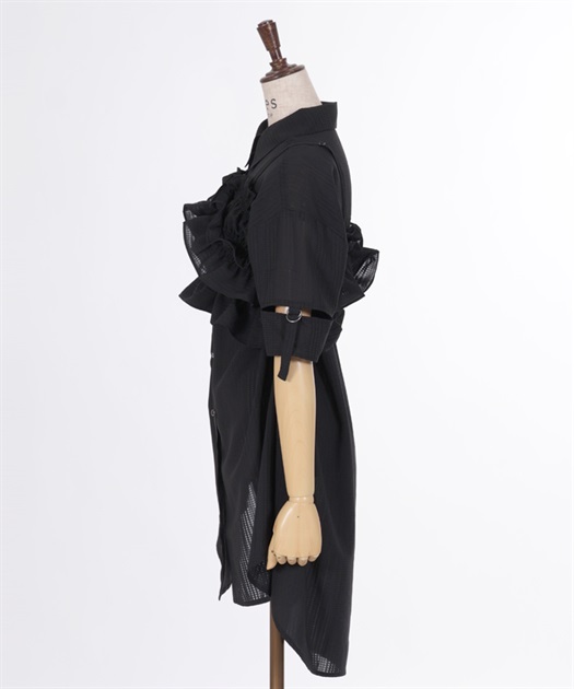 セール】Striped Oversized Front Pocket Long Sleeve Top