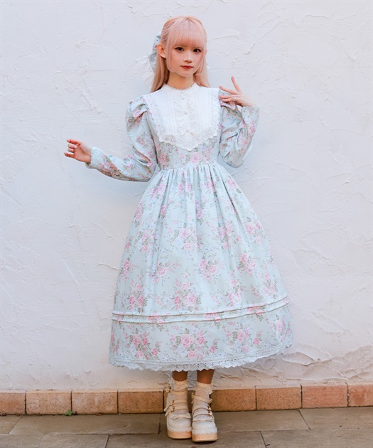 クラシカルローズ柄ワンピース【受注生産】 | Chalmiere | axes femme