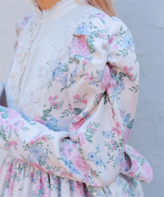 クラシカルローズ柄ワンピース【受注生産】 | Chalmiere | axes femme