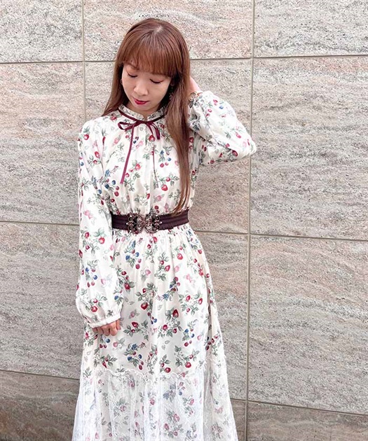 ベリー柄ロングワンピース | outlet | axes femme online shop