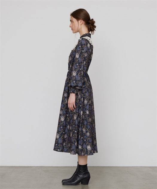 レース襟付き花柄ワンピース | outlet | axes femme online shop レース襟付き花柄ワンピース | outlet | axes femme online shop