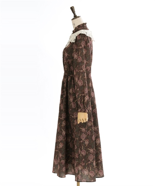レース襟付き花柄ワンピース | outlet | axes femme online shop レース襟付き花柄ワンピース | outlet | axes femme online shop
