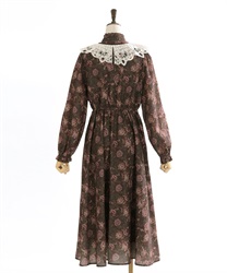 レース襟付き花柄ワンピース | outlet | axes femme online shop レース襟付き花柄ワンピース | outlet | axes femme online shop