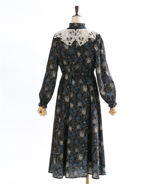 レース襟付き花柄ワンピース | outlet | axes femme online shop レース襟付き花柄ワンピース | outlet | axes femme online shop