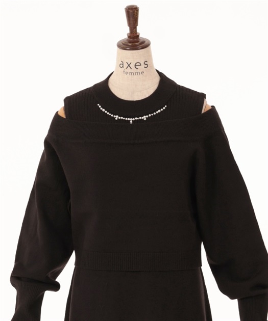 オフショルニット×ワンピースセット | outlet | axes femme