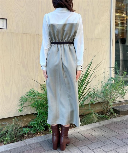 ベルト風ドッキングワンピース | outlet | axes femme online shop ベルト風ドッキングワンピース | outlet | axes femme online shop