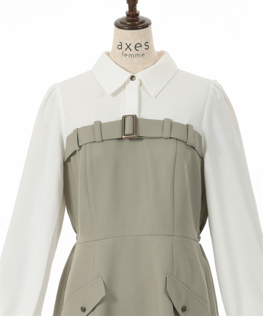 ベルト風ドッキングワンピース | outlet | axes femme online shop