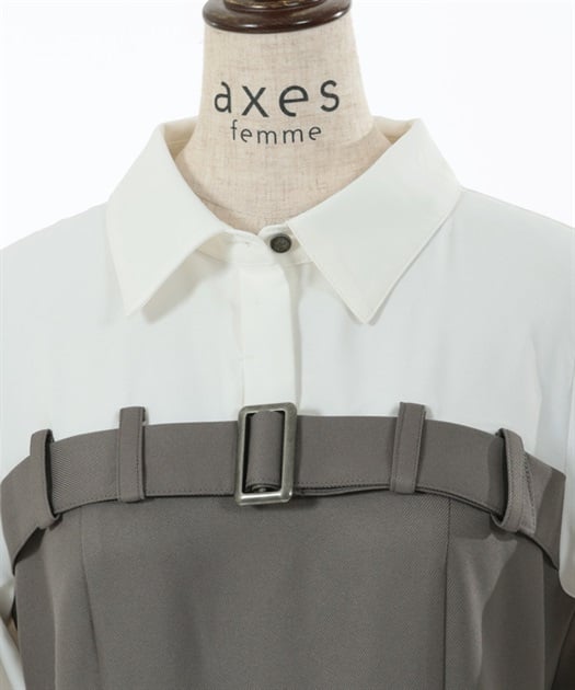 ベルト風ドッキングワンピース | outlet | axes femme online shop ベルト風ドッキングワンピース | outlet | axes femme online shop