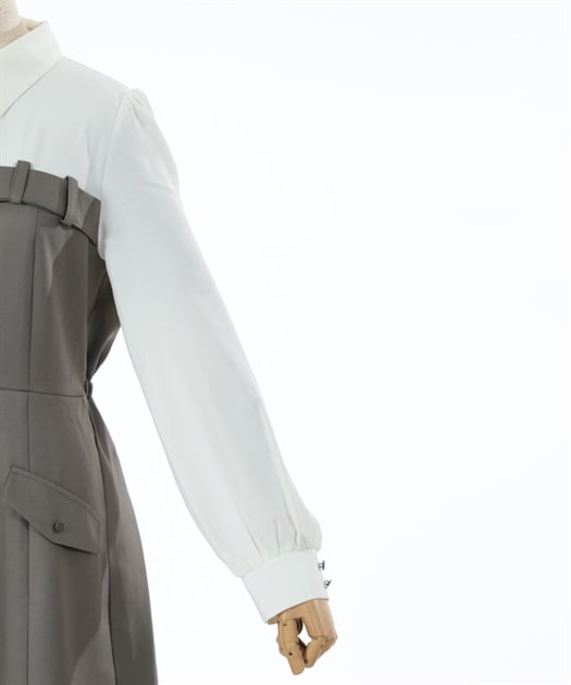 ベルト風ドッキングワンピース | outlet | axes femme online shop ベルト風ドッキングワンピース | outlet | axes femme online shop