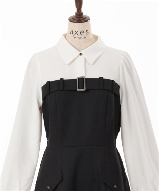 ベルト風ドッキングワンピース | outlet | axes femme online shop