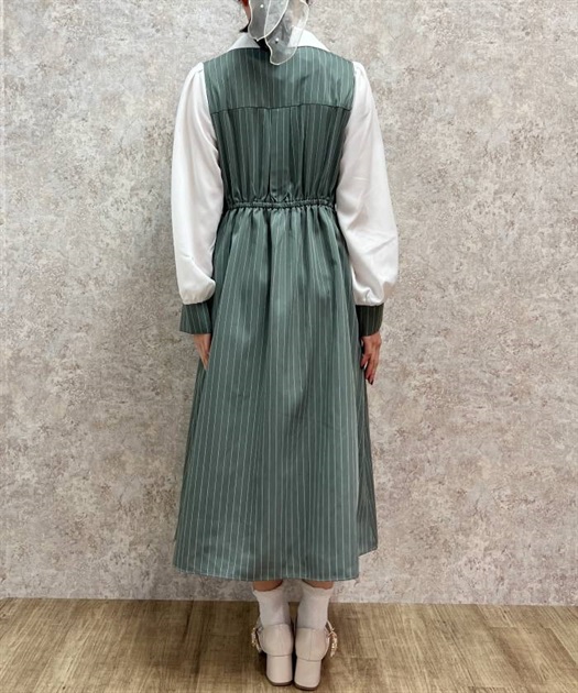 襟刺繍ストライプワンピース | outlet | axes femme online shop 襟刺繍ストライプワンピース | outlet | axes femme online shop